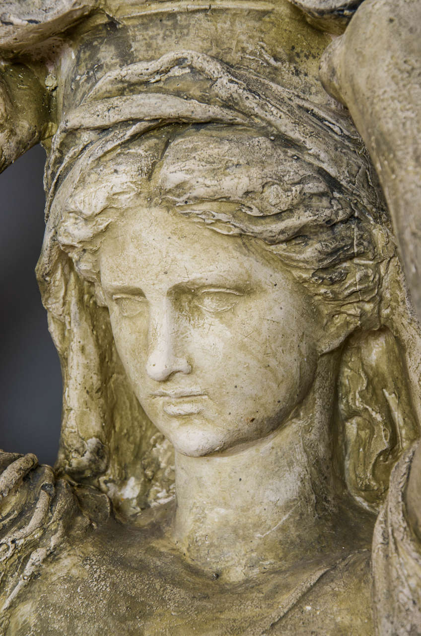 Plaster Set of Four Late 19th Century Caryatids