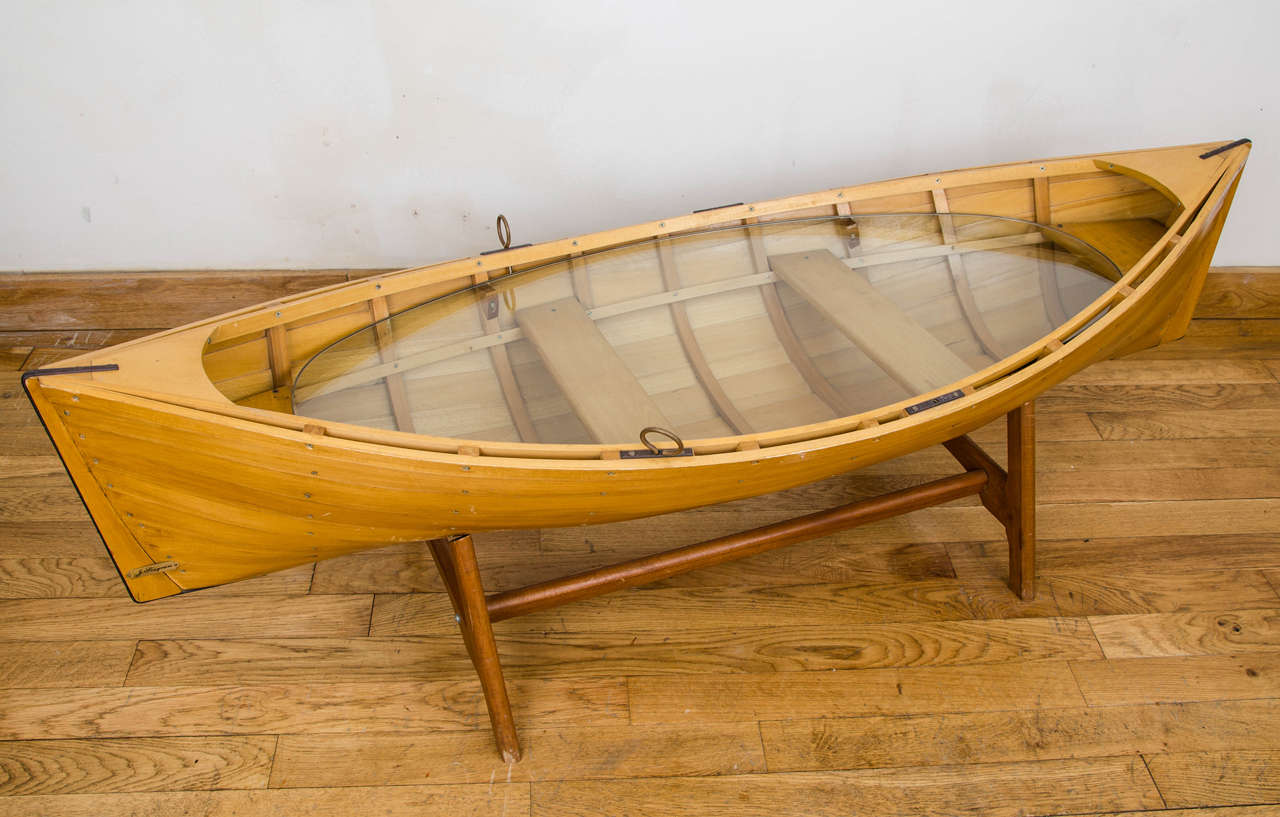 20th Century Wooden Boat Coffee Table For Sale