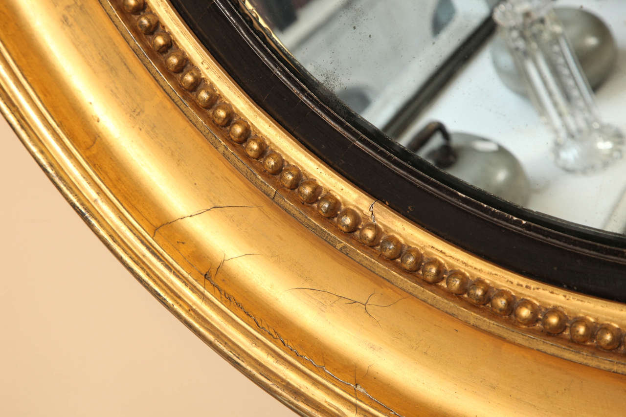 19th Century English Gilded Convex Mirror 1