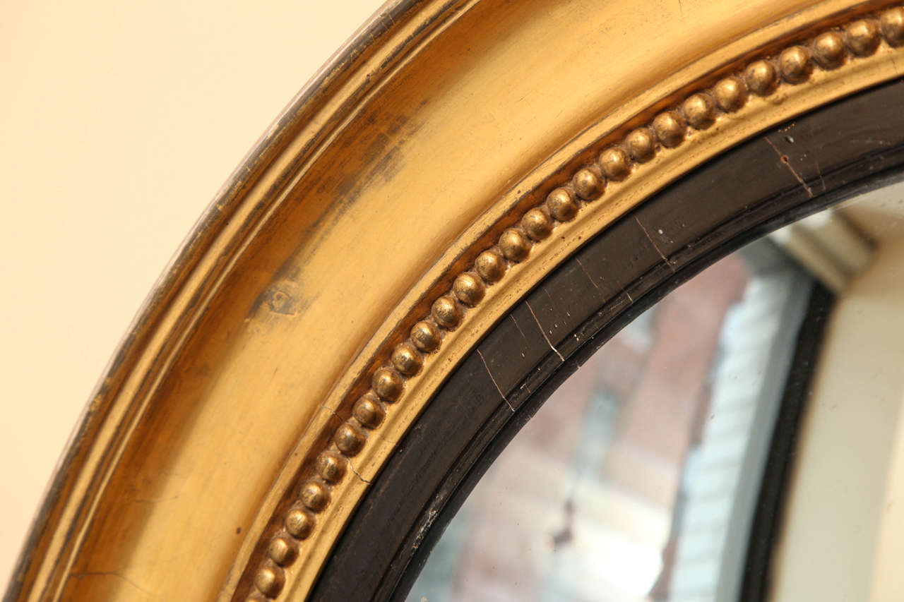 19th Century English Gilded Convex Mirror 2