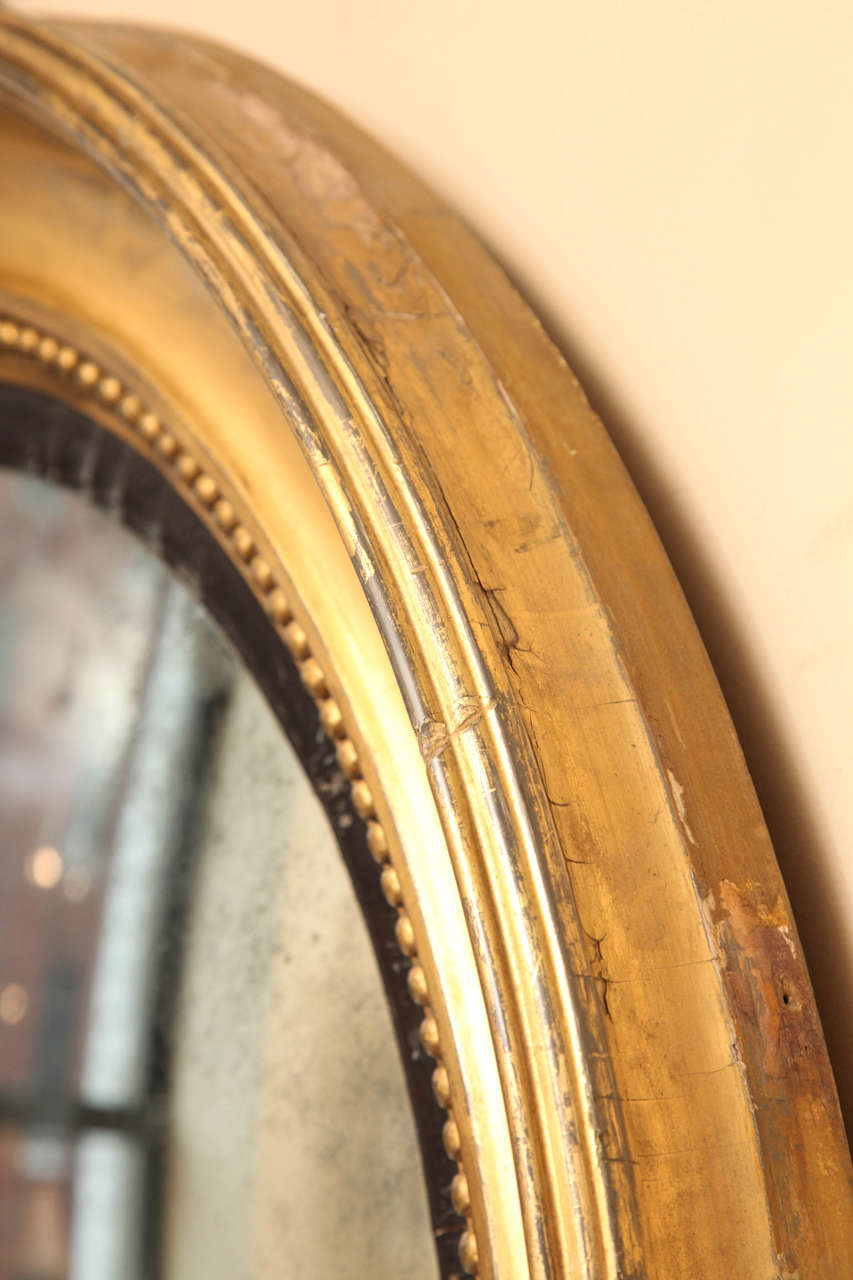 19th Century English Gilded Convex Mirror 4