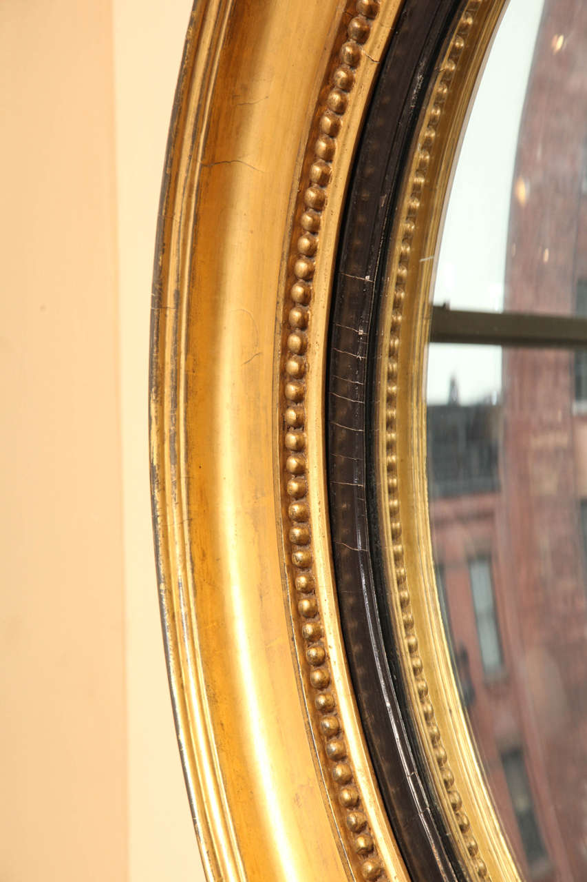 19th Century English Gilded Convex Mirror 5