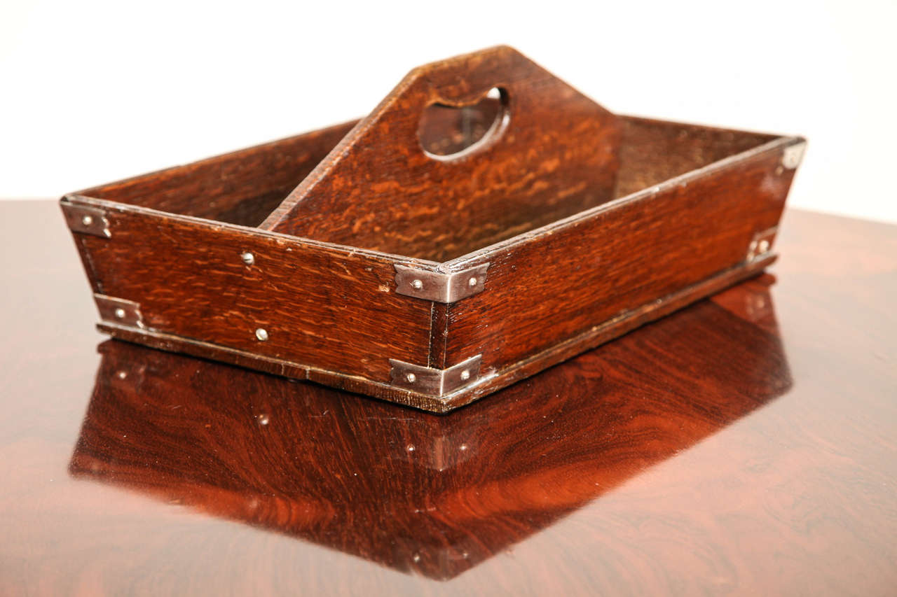 Late 19th Century Oak and Silver Mounted Cutlery Box 1