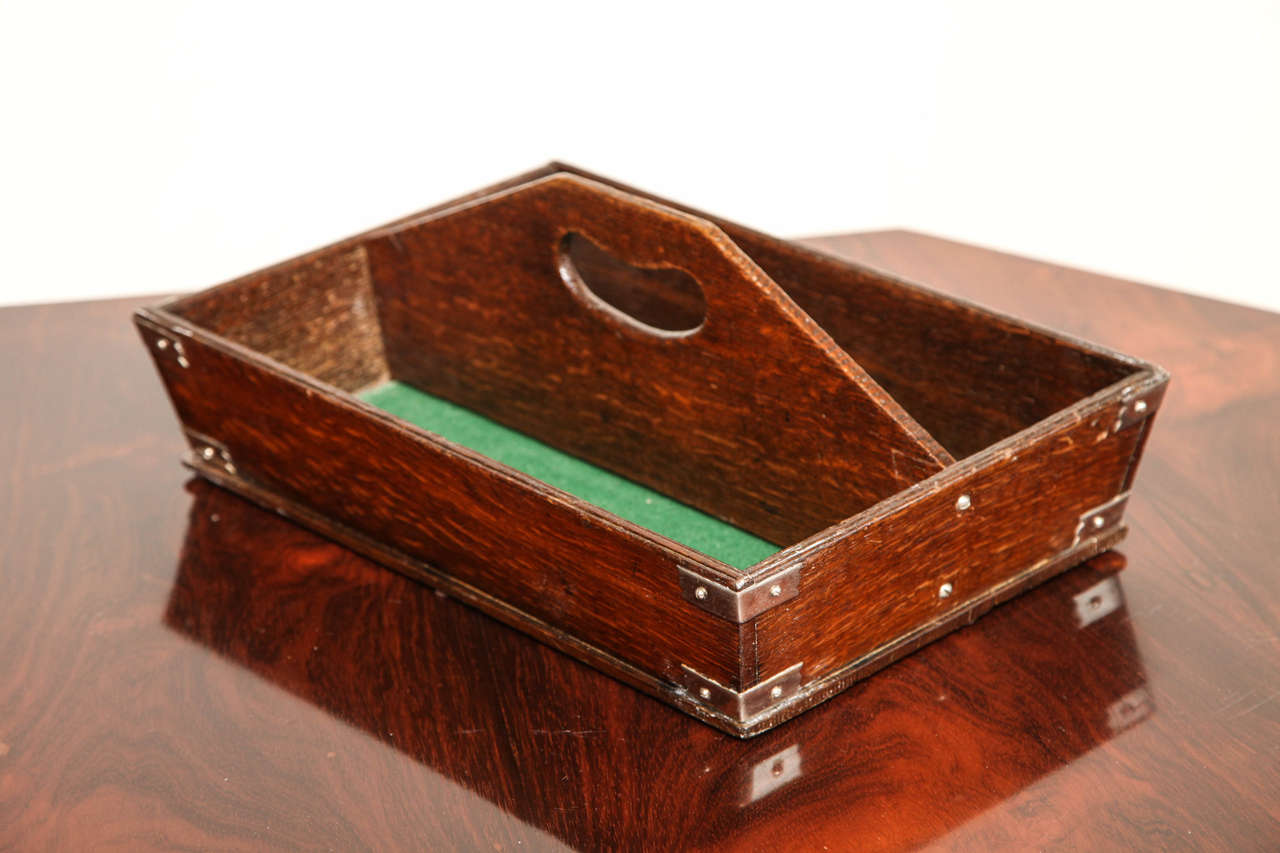 Late 19th Century Oak and Silver Mounted Cutlery Box 3