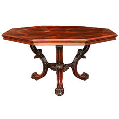 Unusual 19th Century Continental, Octagonal Centre Table