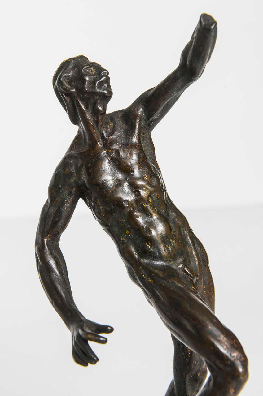 Figura di uomo in bronzo francese, secondo il modello di Pietro Francavilla In condizioni deteriorate in vendita a Miami Beach, FL