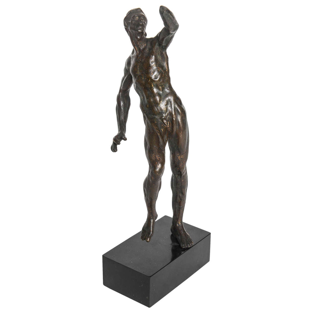 Figure d'homme « Ecorche » en bronze français:: d'après le modèle de Pietro Francavilla