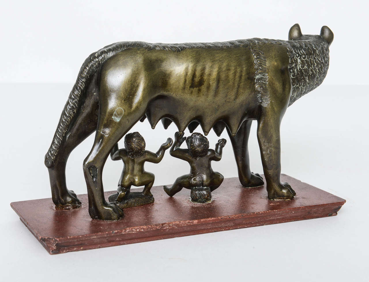Italian Grand Tour Bronze Group of Romulus and Remus and the Capitoline She-Wolf