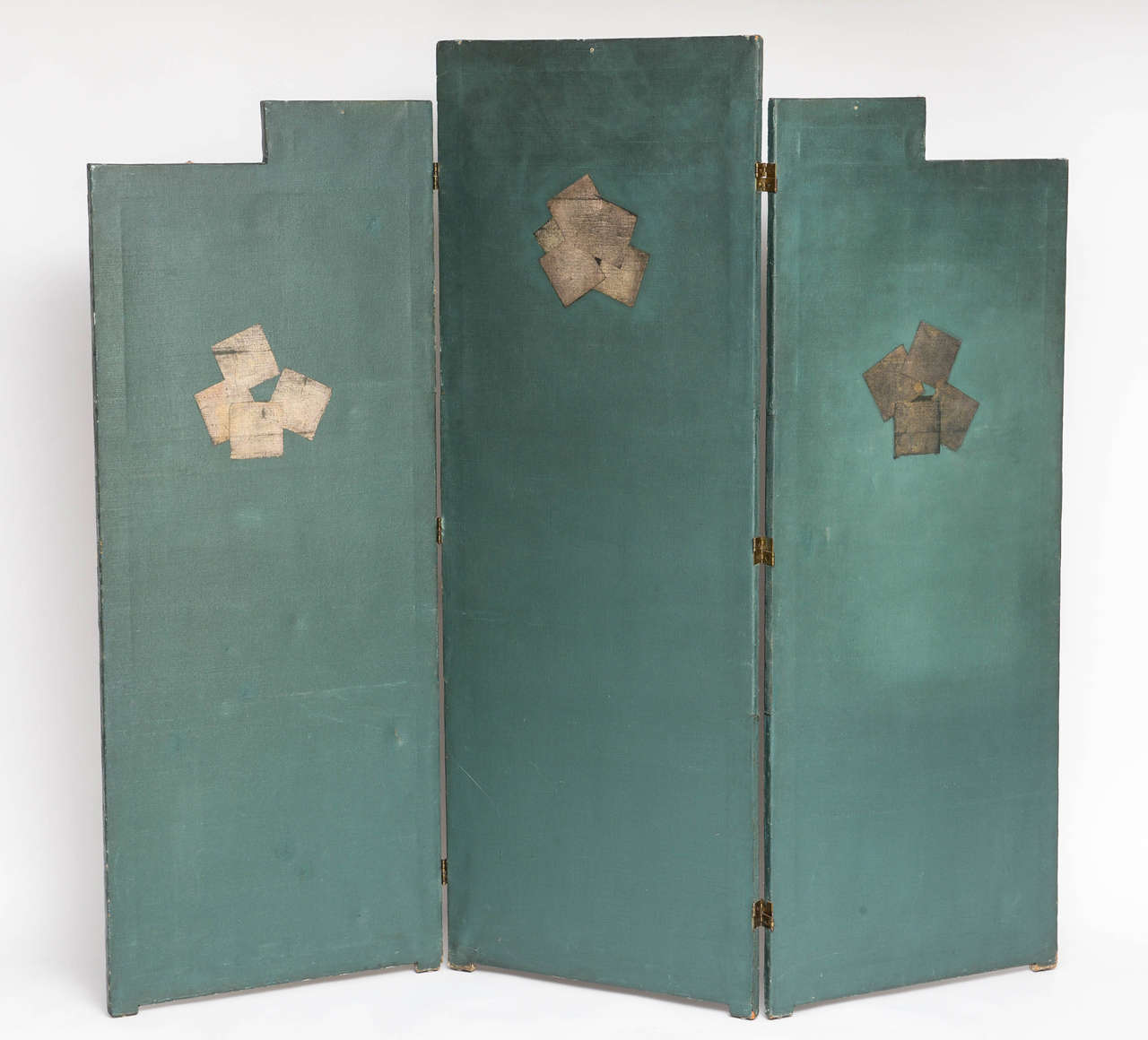 Art Deco Painted Folding Screen with Palm Trees by Gaston André, Paris 1930s 2