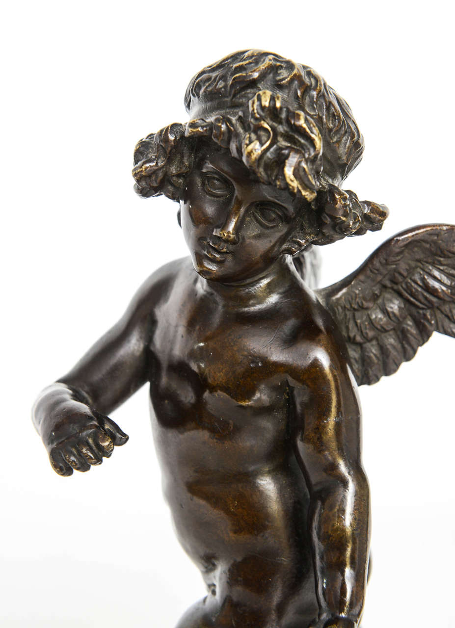 Pair of French Bronze Striding Cupids, circa 1800 2