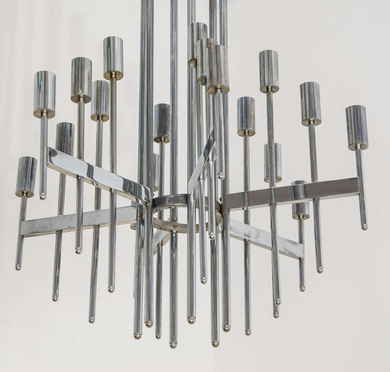 Mid-Century Modern Chrome Chandelier by Sciolari For Sale