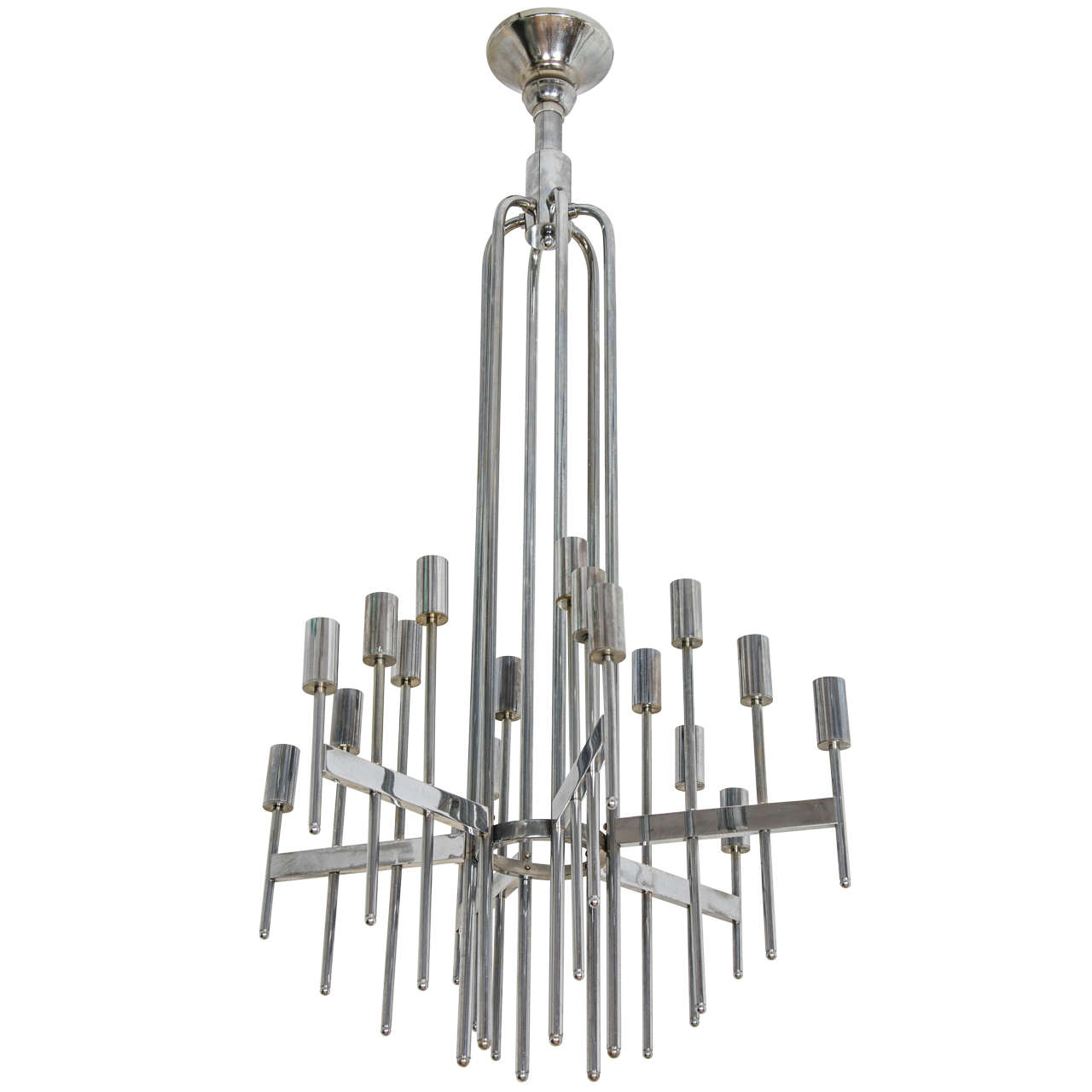 Chrome Chandelier by Sciolari For Sale