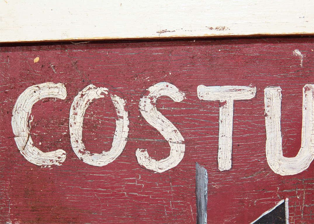 Mid-20th Century Costume Rental Shop Sign