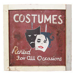 Vintage Costume Rental Shop Sign