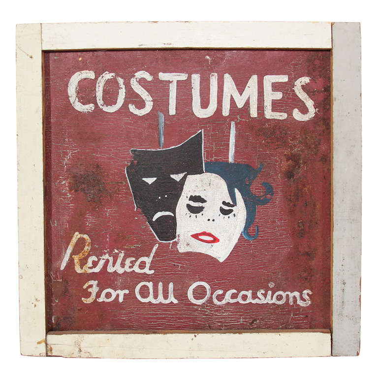 Costume Rental Shop Sign at 1stdibs