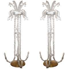 Spectacular pair of floor lamps attributed to Barovier