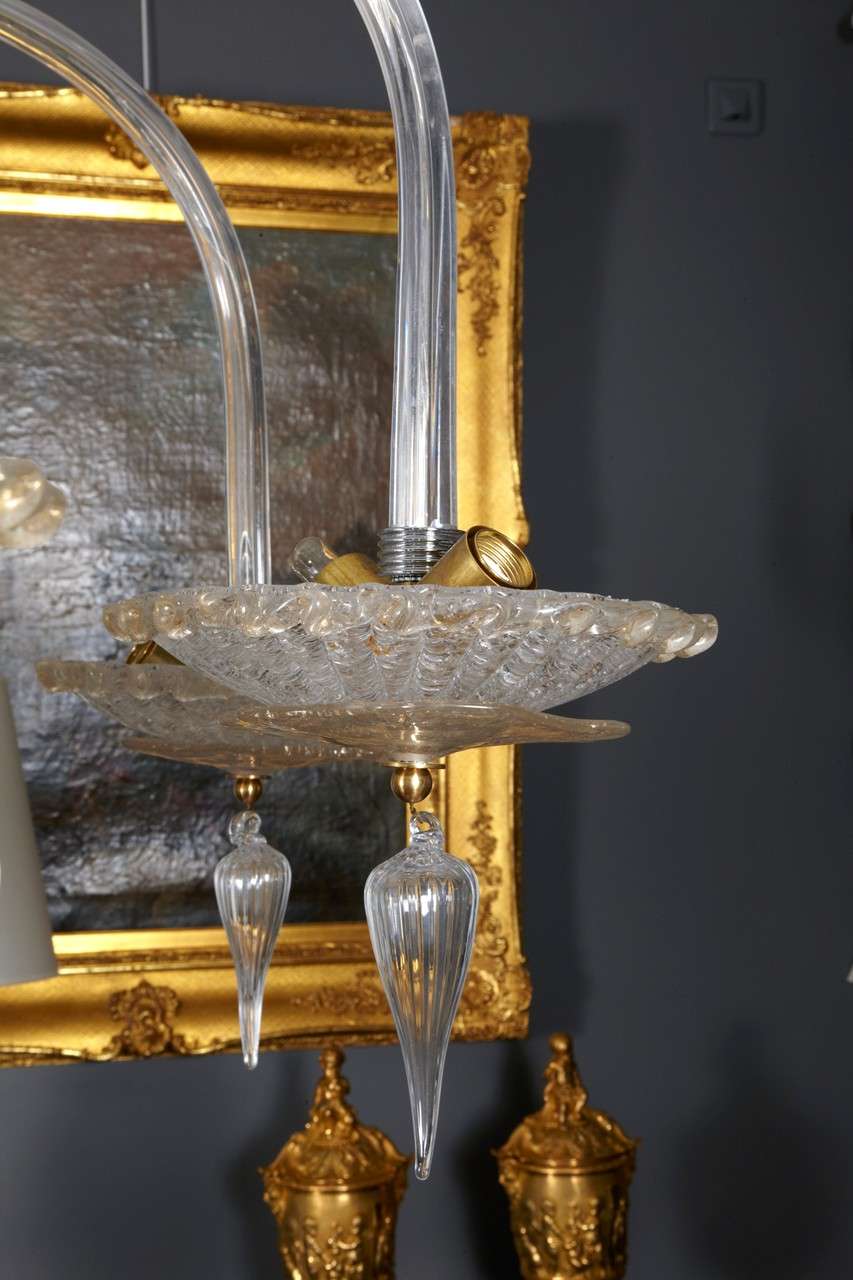 Italian Beautiful Pair Of Murano Glass Chandeliers