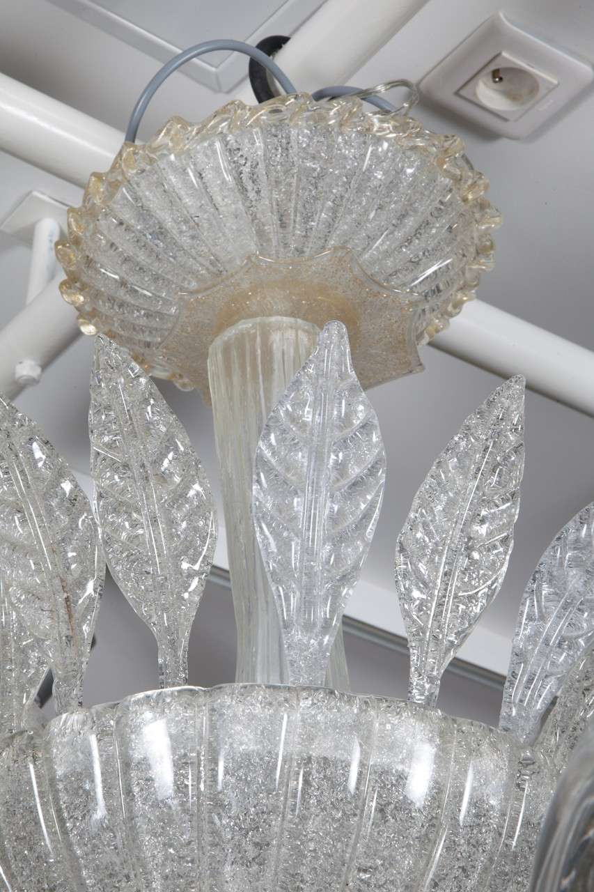 Mid-20th Century Beautiful Pair Of Murano Glass Chandeliers
