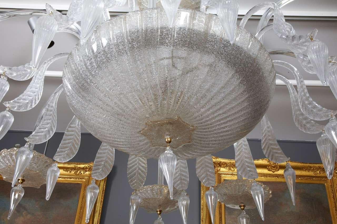 Beautiful Pair Of Murano Glass Chandeliers 1