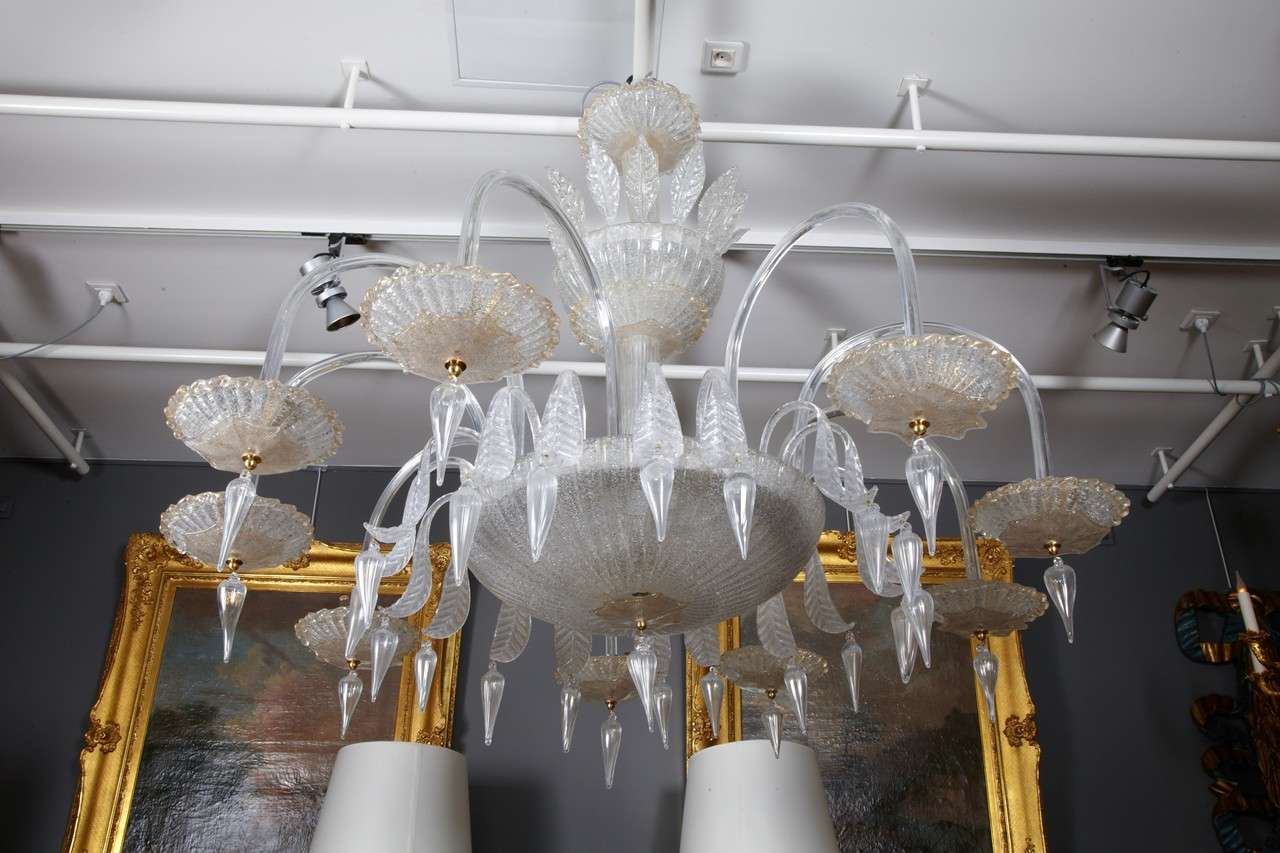 Beautiful Pair Of Murano Glass Chandeliers at 1stDibs
