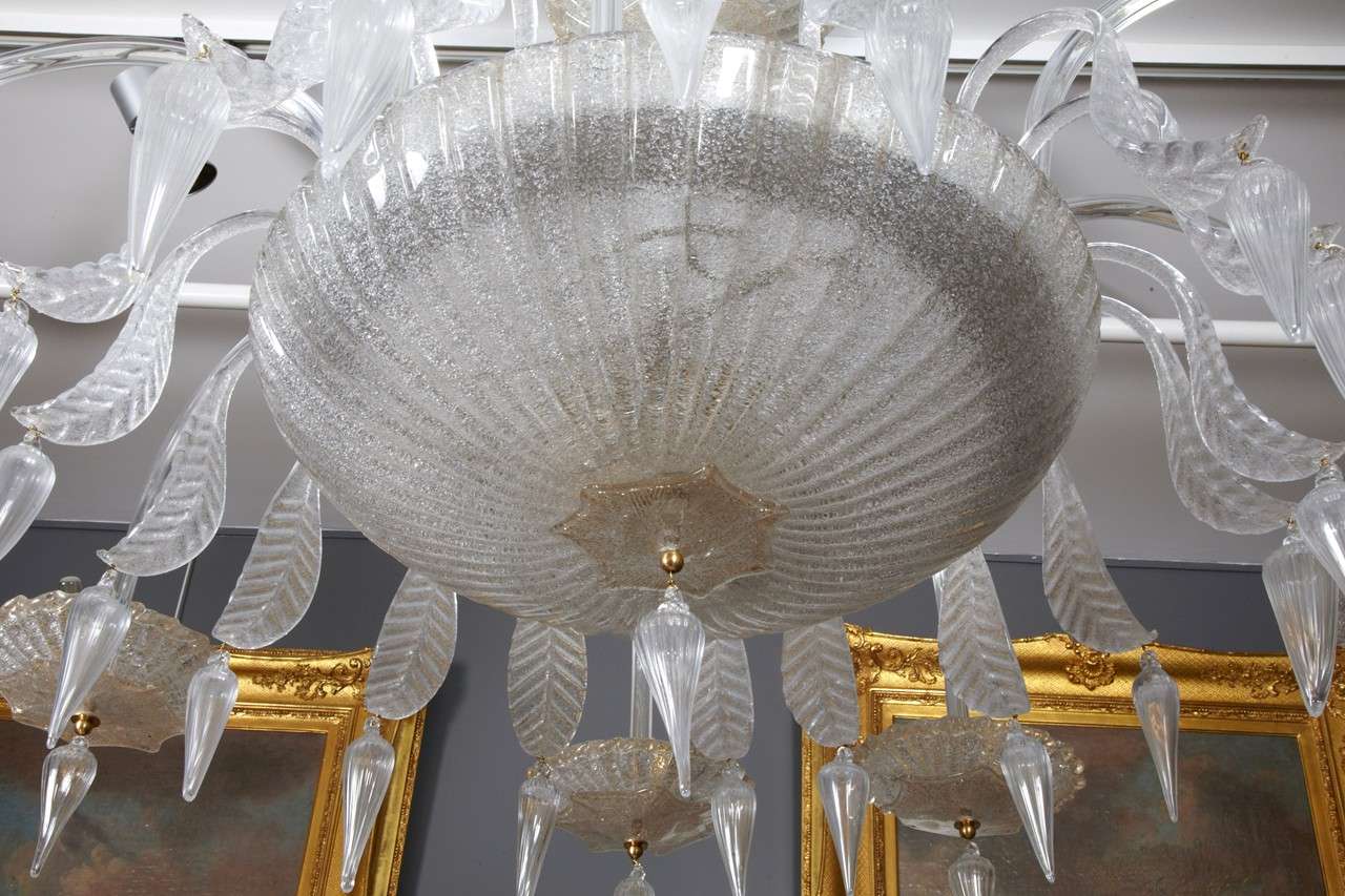 Beautiful Pair Of Murano Glass Chandeliers at 1stDibs