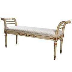 French Painted Window Bench by Jansen