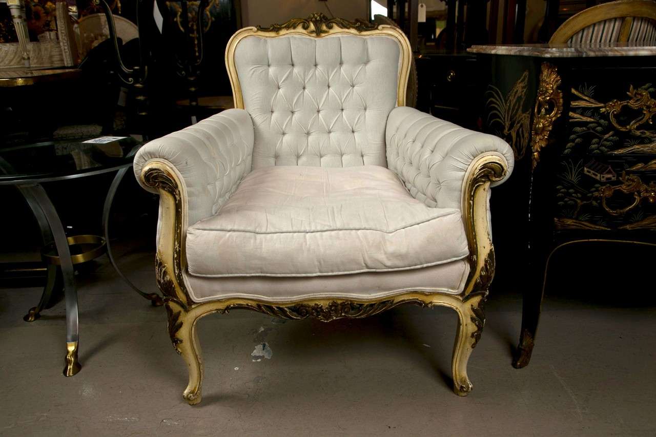 Pair of French Rococo Style Bergere Chairs attrib to Jansen 3