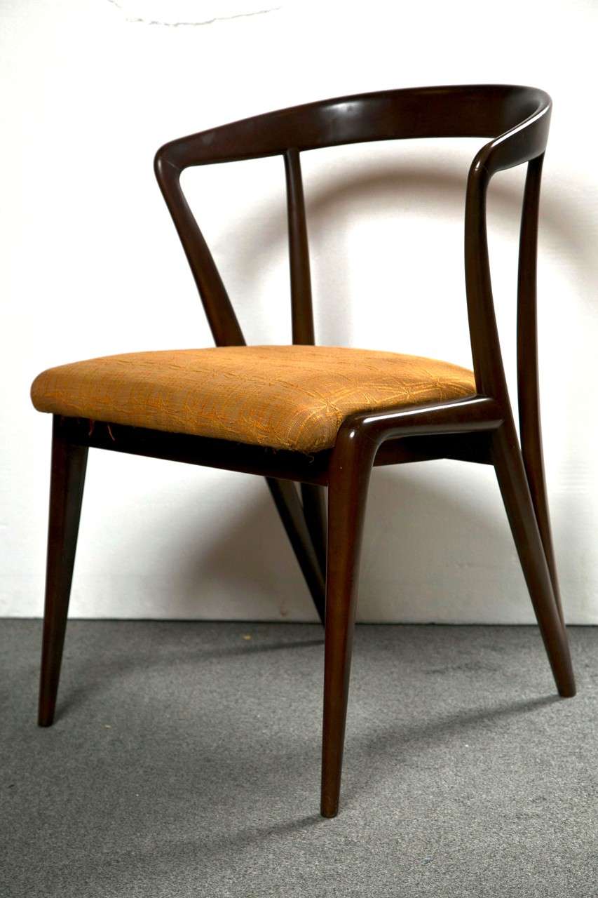 American Six Bertha Schaefer Chairs in Gio Ponti Fabric