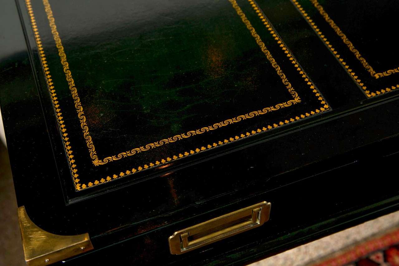 French Hollywood Regency Style Ebonized Desk by Jansen