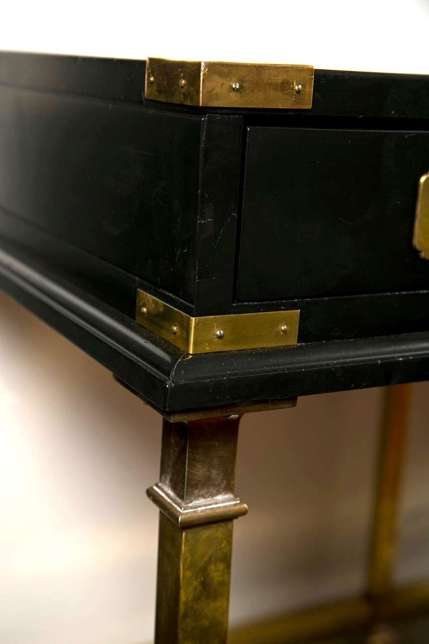 Mid-20th Century Hollywood Regency Style Ebonized Desk by Jansen