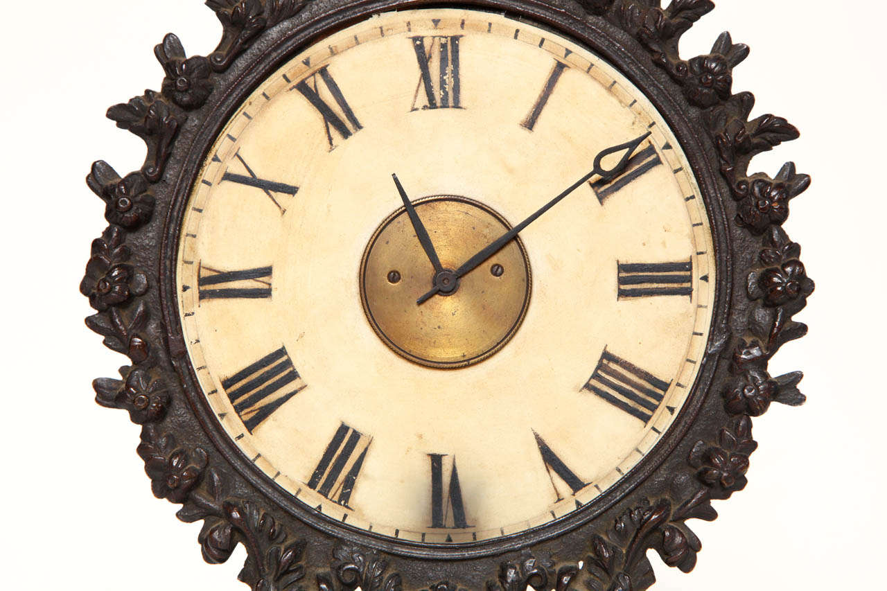 19th Century Continental Bronze Clock In Good Condition For Sale In New York, NY