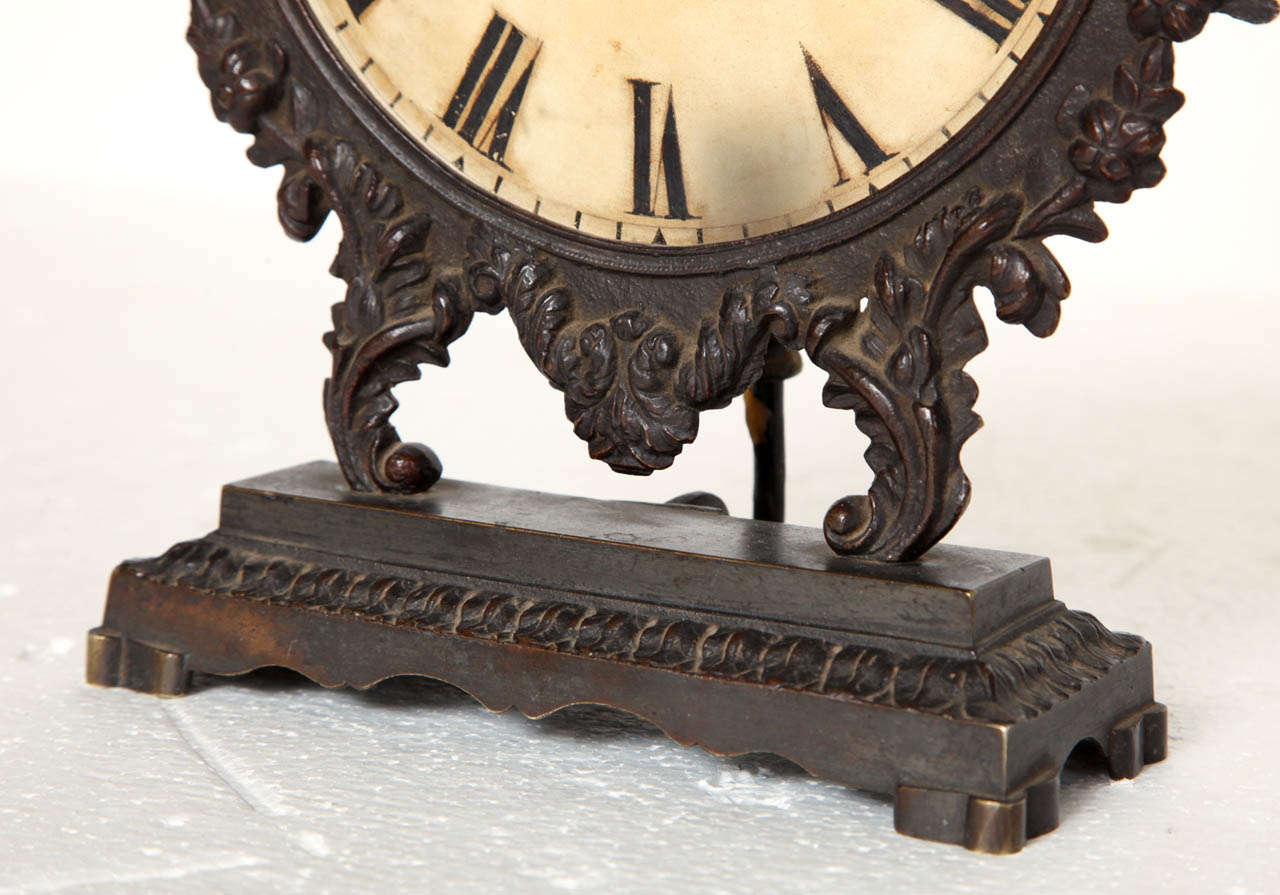 19th Century Continental Bronze Clock For Sale 2