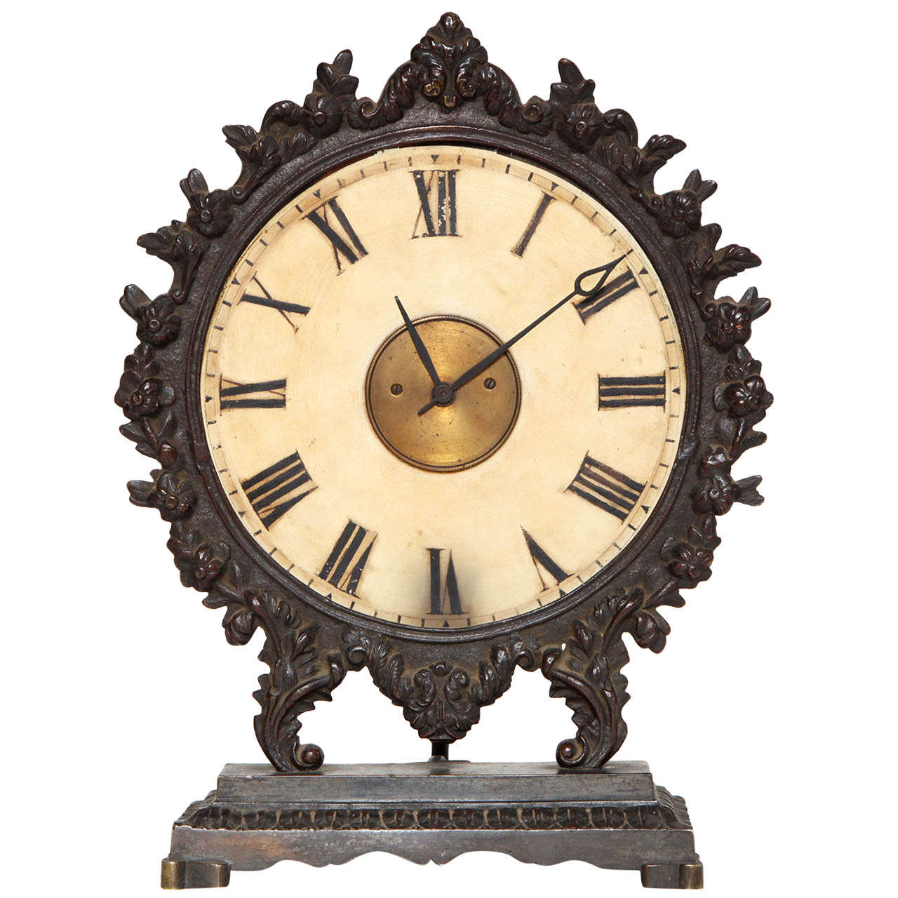 19th Century Continental Bronze Clock For Sale