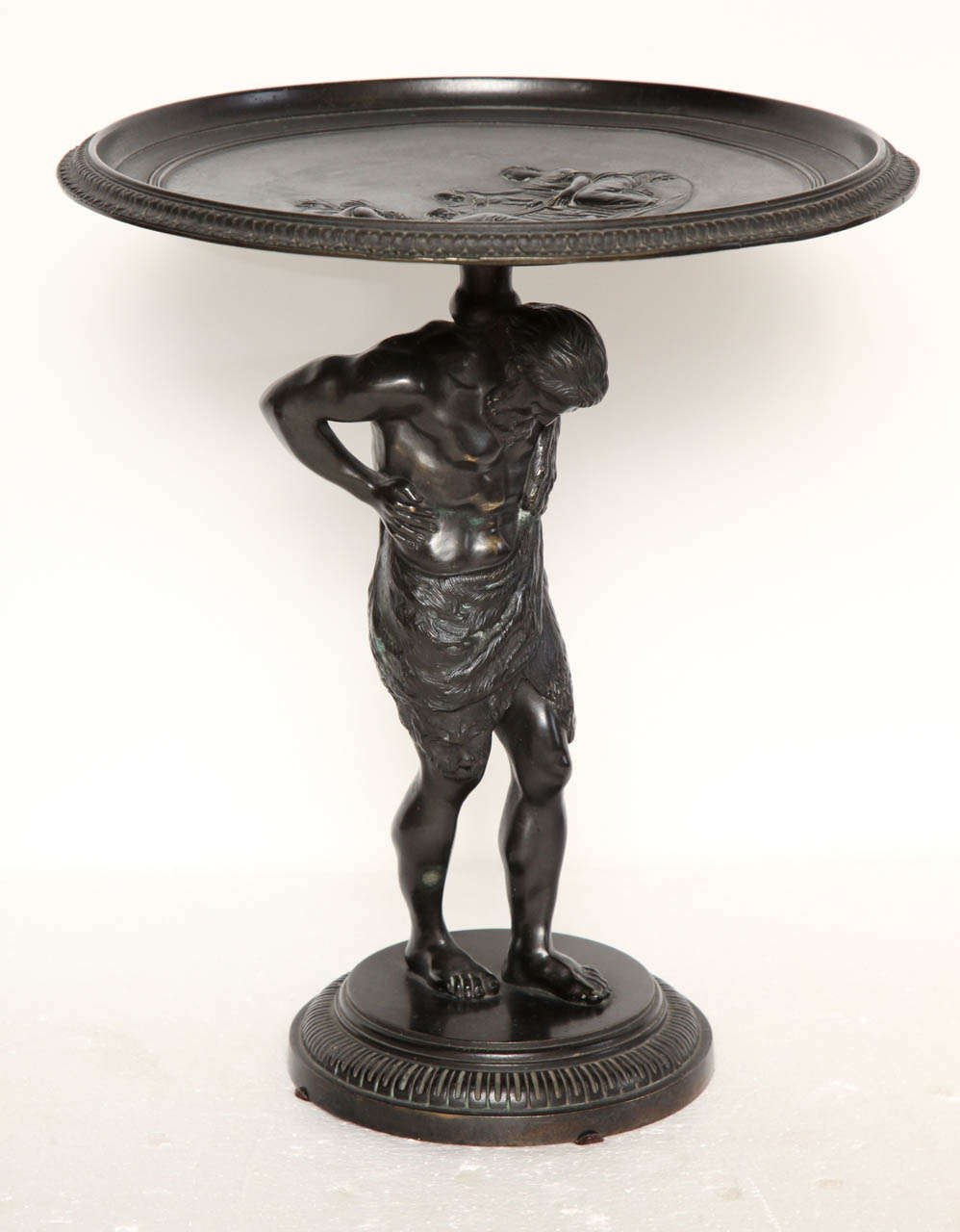 19th Century Italian, Grand Tour, Bronze Atlas Tazza