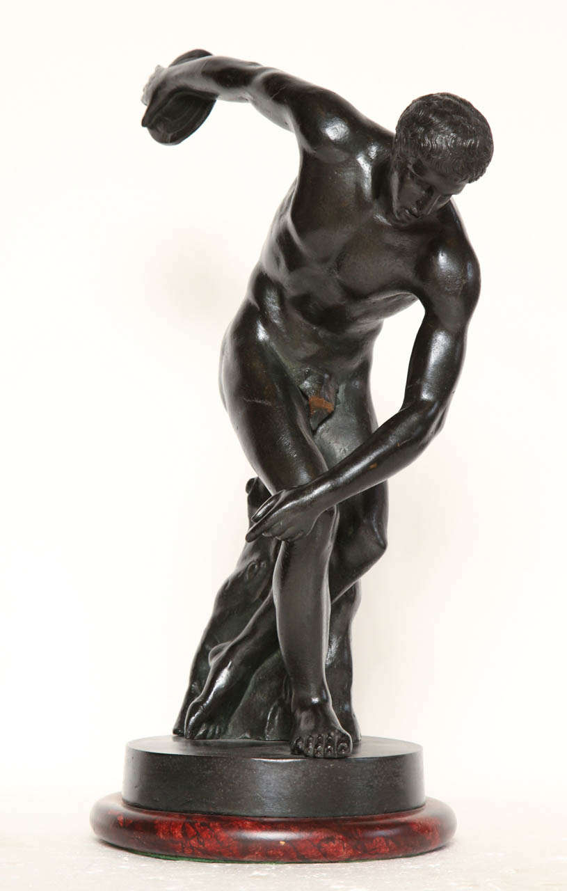 19th Century Bronze, Grand Tour, Discus Thrower After Myron