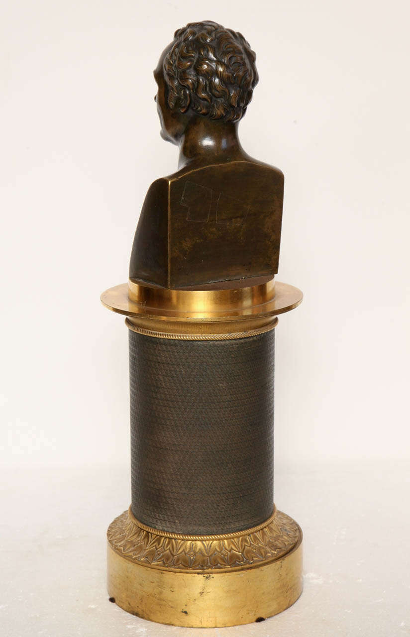 19th Century Bronze Bust on Stand 4