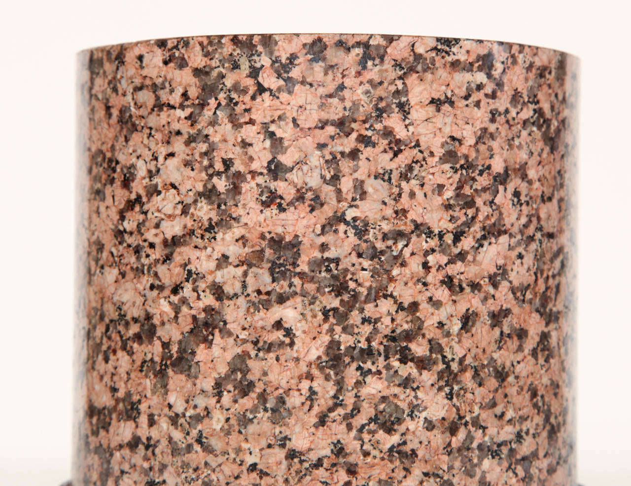 19th Century English, Granite Cylinder with Wooden Base In Good Condition For Sale In New York, NY