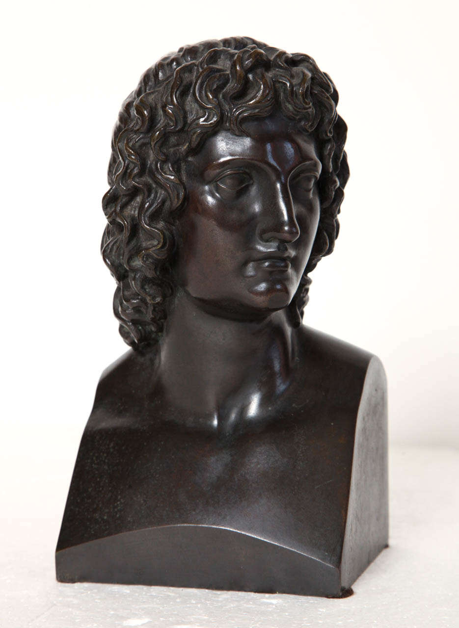 19th Century French, Grand Tour Bronze Bust of Alexander The Great 1