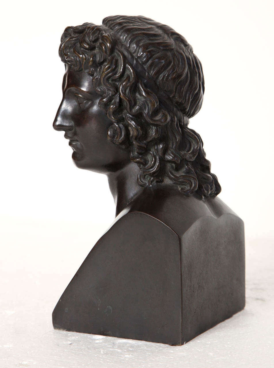 19th Century French, Grand Tour Bronze Bust of Alexander The Great 4