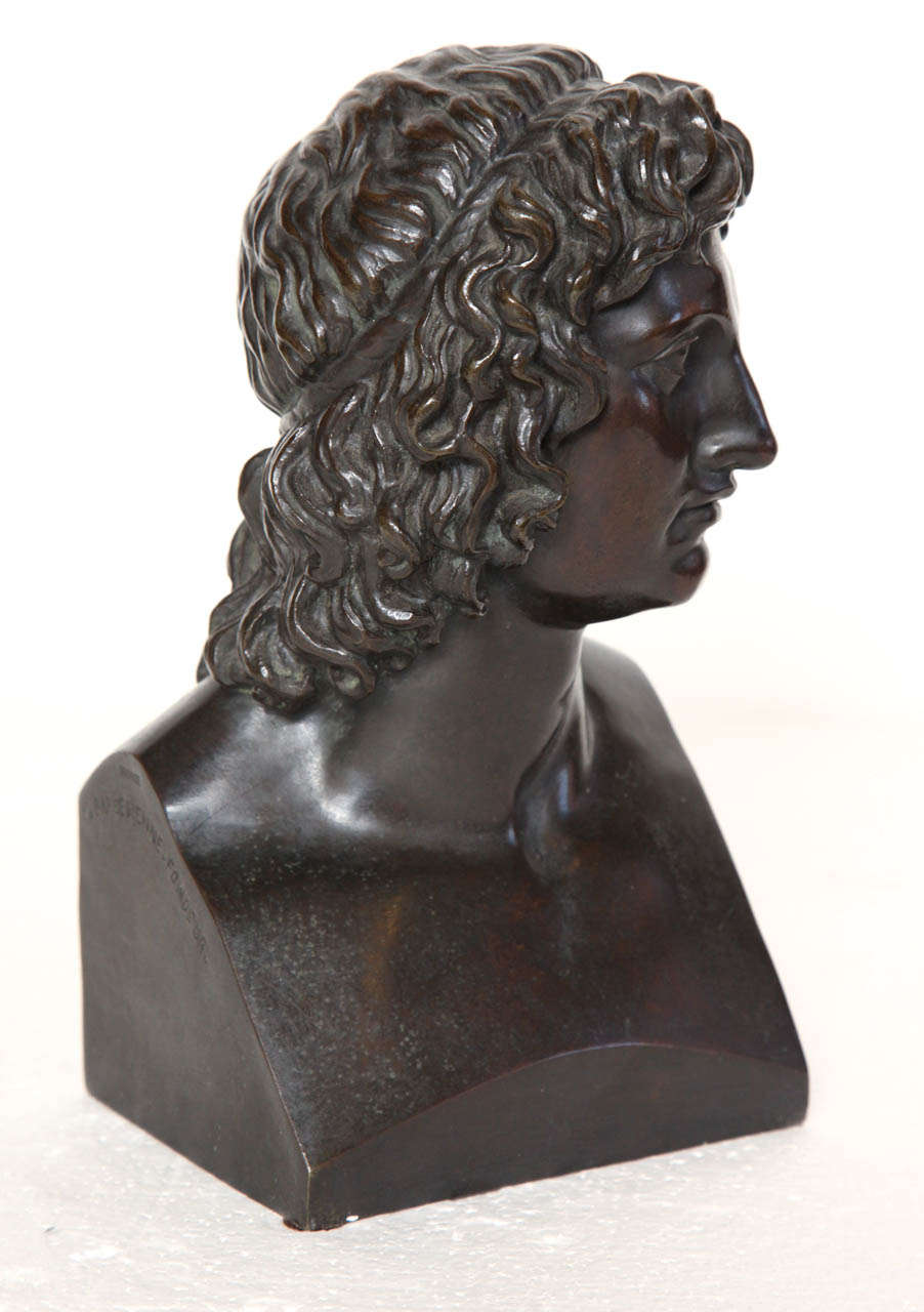 19th Century French, Grand Tour Bronze Bust of Alexander The Great 7