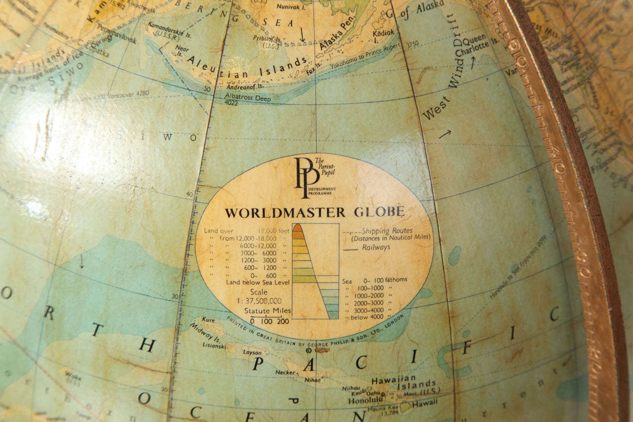 English Early 20th Century Terrestrial Globe