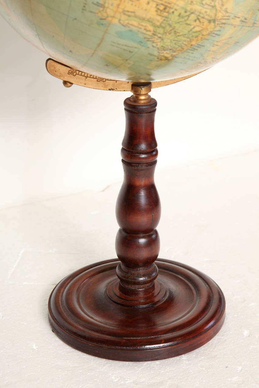 Wood Early 20th Century Terrestrial Globe