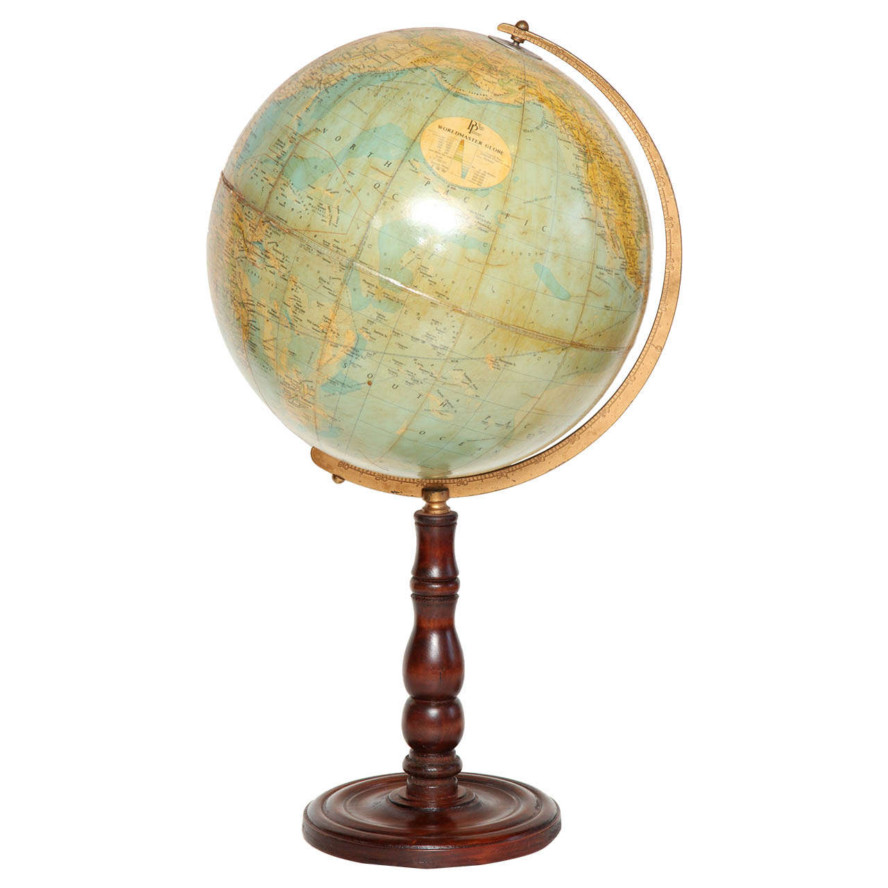 Early 20th Century Terrestrial Globe