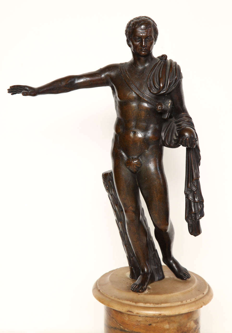 Italian 19th Century Bronze Figure on a Sienna Marble Socle