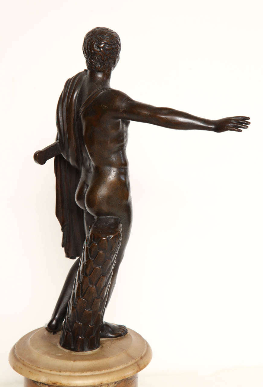 19th Century Bronze Figure on a Sienna Marble Socle 2
