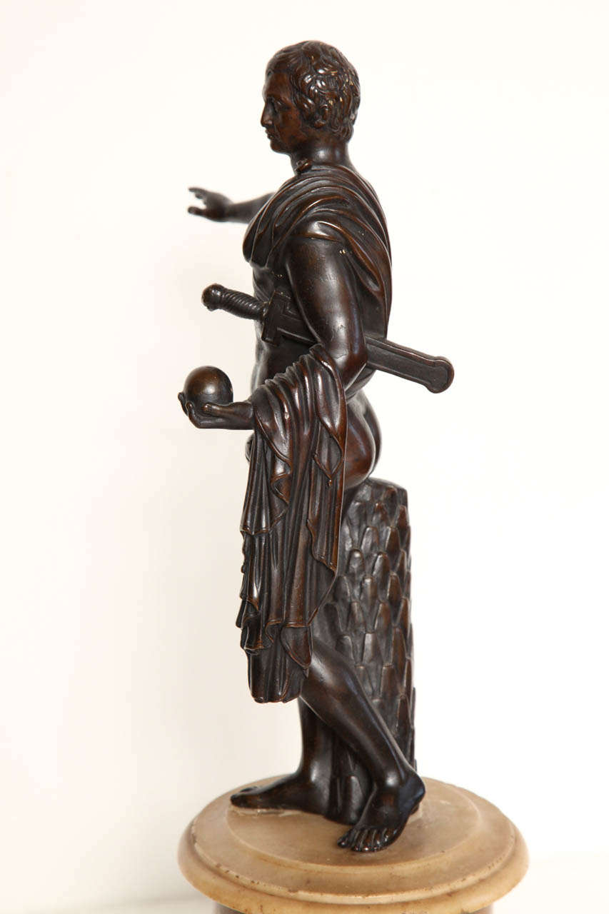 19th Century Bronze Figure on a Sienna Marble Socle 4