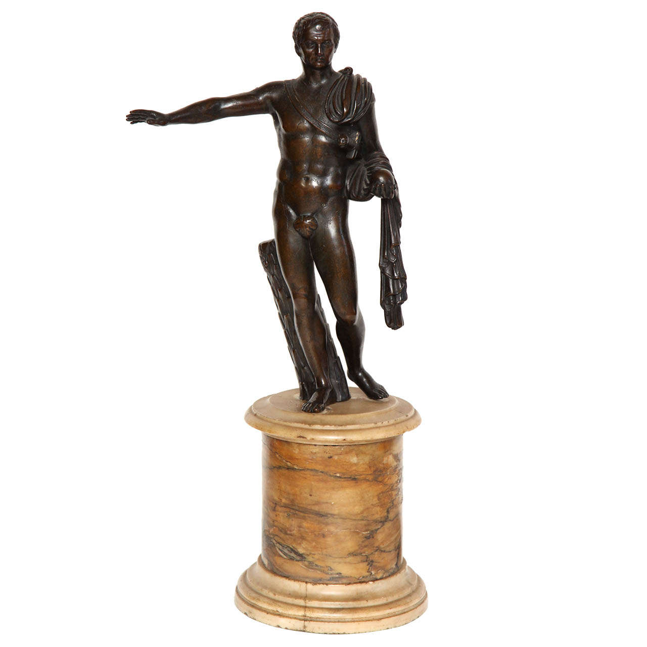 19th Century Bronze Figure on a Sienna Marble Socle