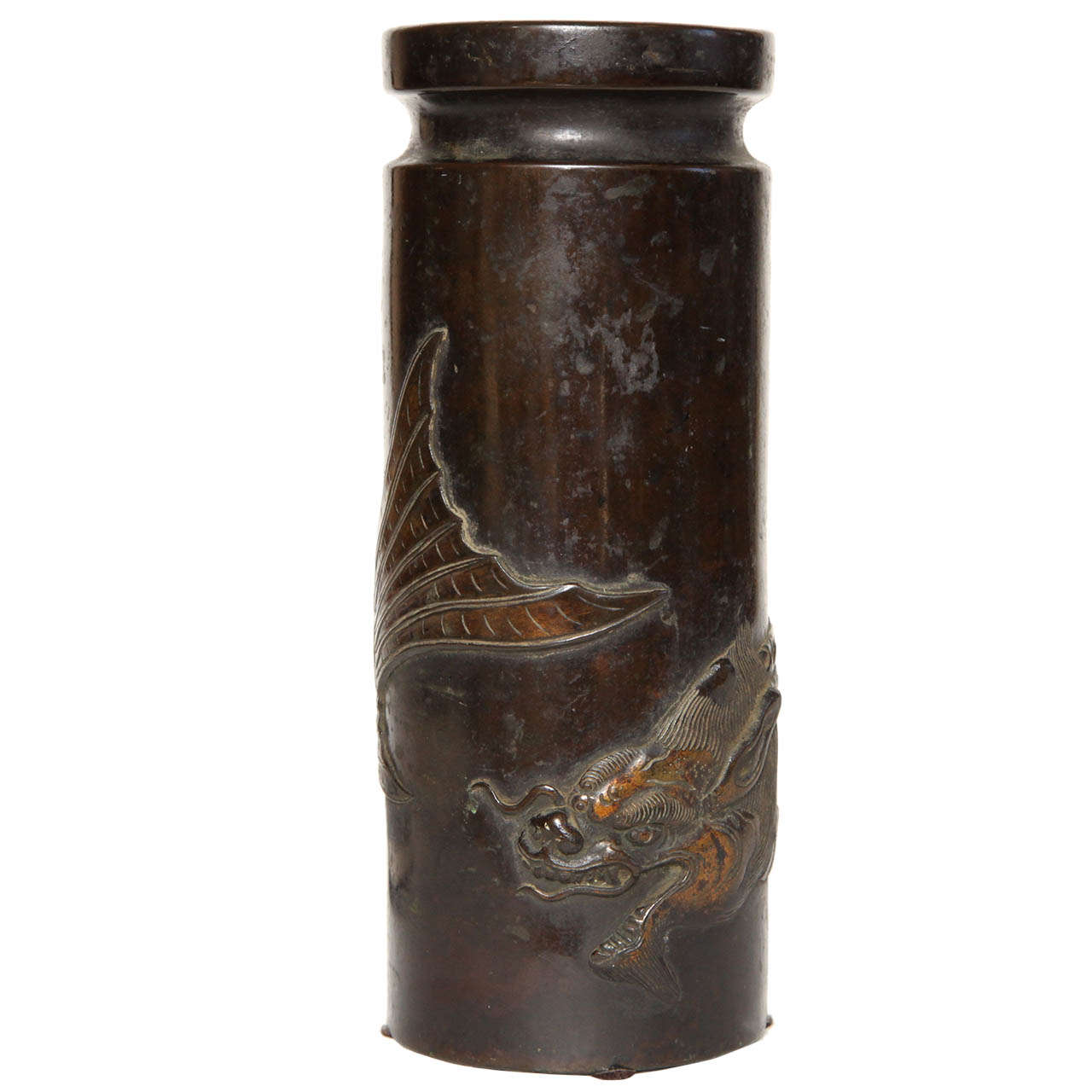 Early 20th Century Japanese Bronze Vase For Sale