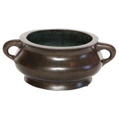 Chinese, Bronze Two Handle Bowl