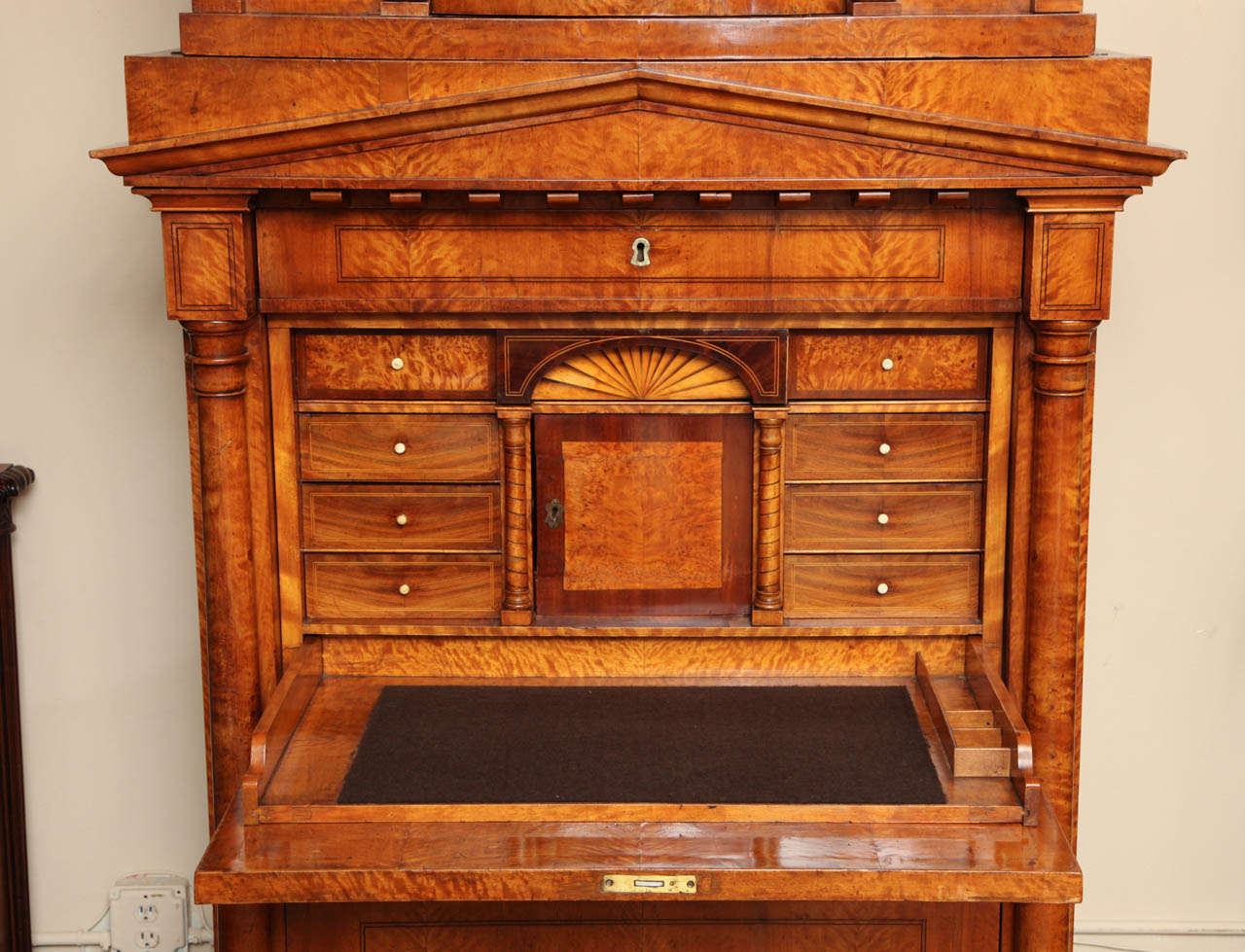 Northern European Birch Secretaire Abattant In Good Condition In New York, NY